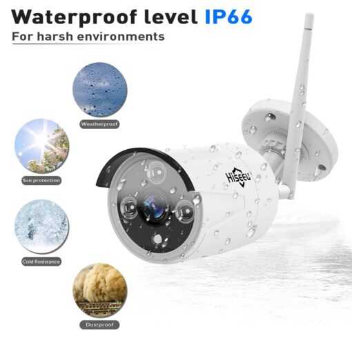 Hiseeu Wireless CCTV System 4CH 960P waterproof IP camera outdoor wifi 1080P NVR 4PCS Home Security 7