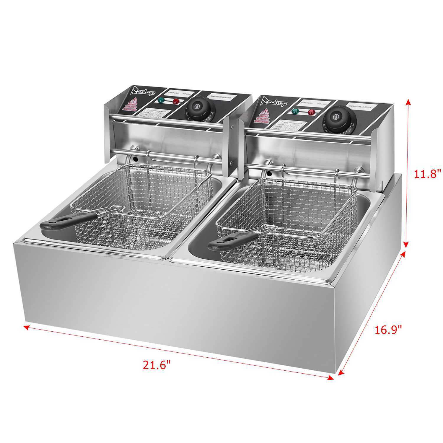 The SUP Desk Stainless Steel Double Cylinder Electric Fryer - Image 3