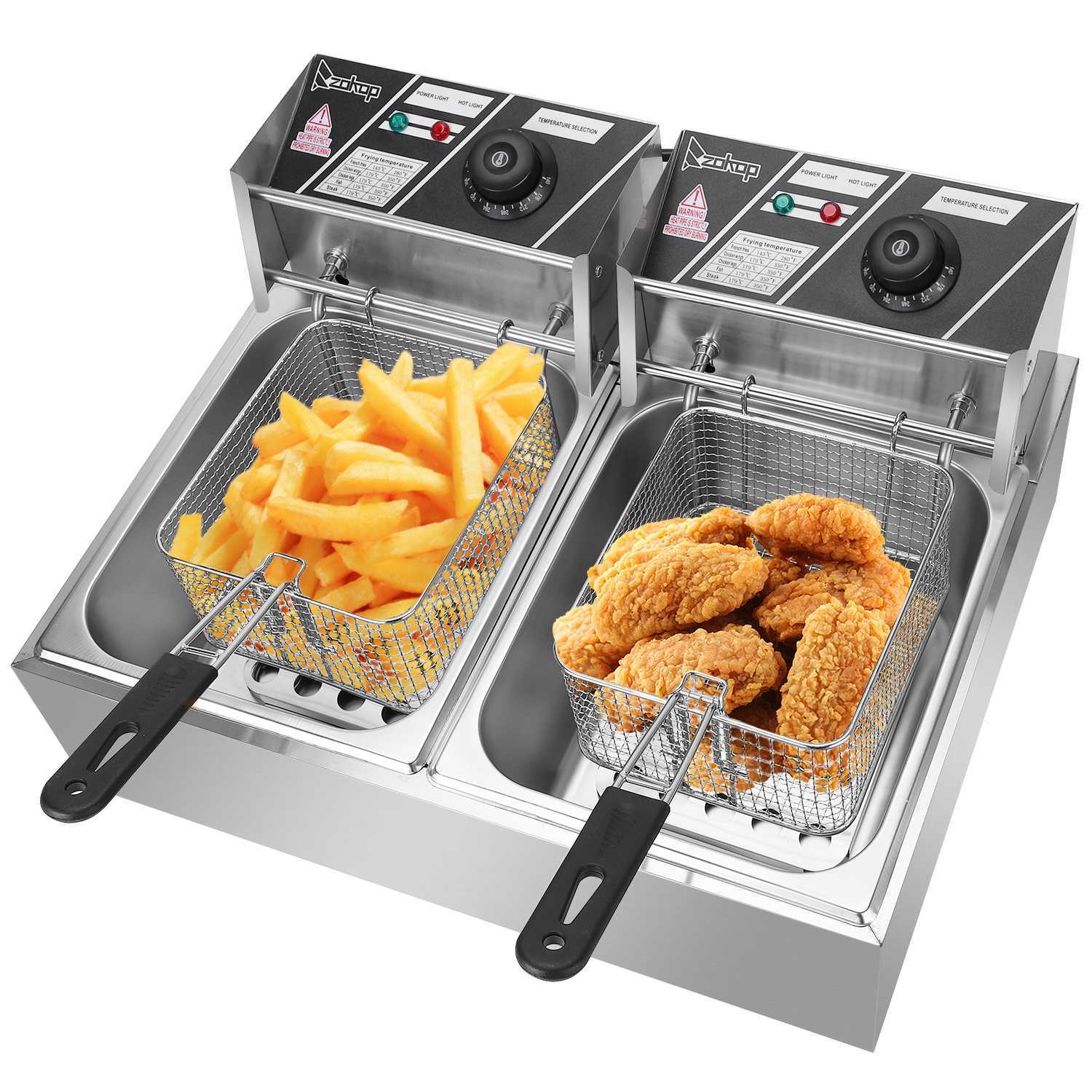 The SUP Desk Stainless Steel Double Cylinder Electric Fryer