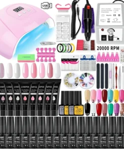 Nail Gel Kit Acrylic Nails Set With UV LED Lamp Dryer Color Gel Polish Kit Soak.jpg 640x640Q90.jpg 1 1