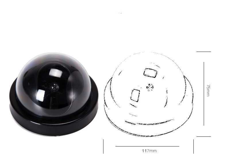 The SUP Desk Black Plastic Dummy Dome Security Camera With Flashinga Red LED Light - Image 7
