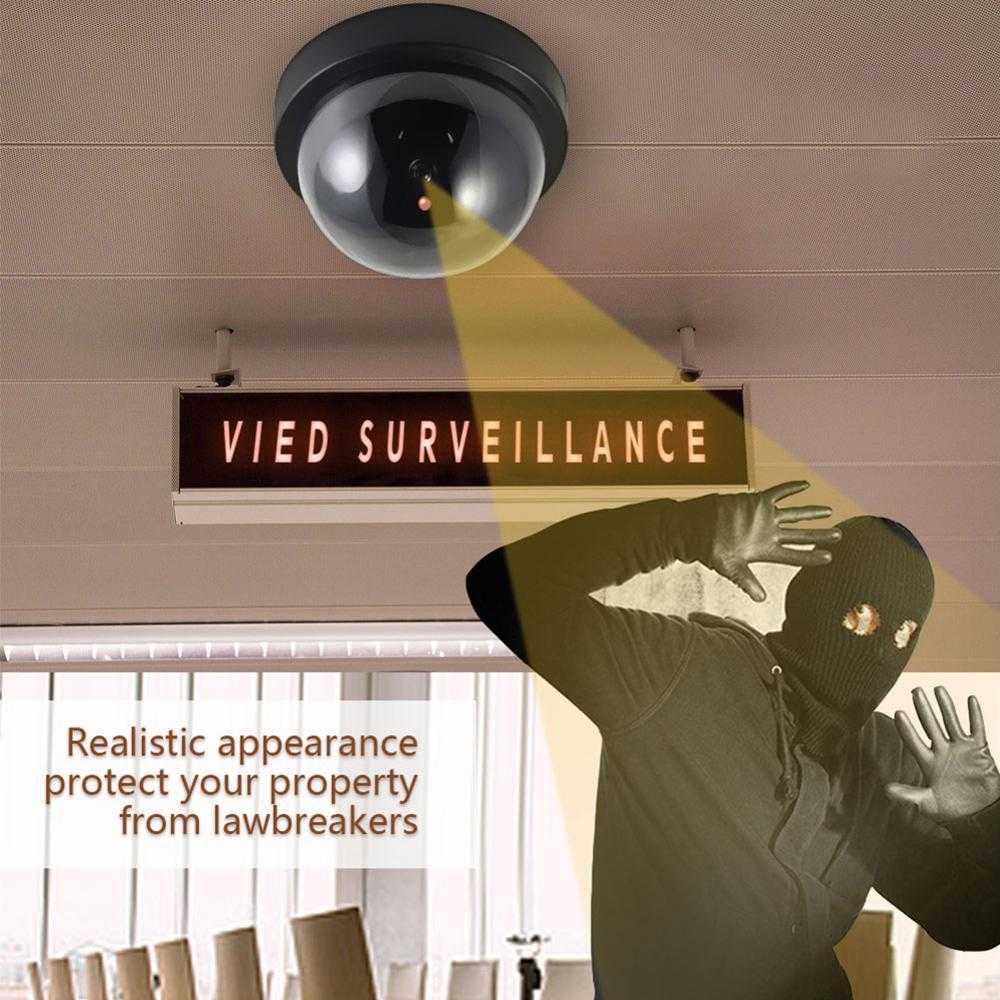 The SUP Desk Black Plastic Dummy Dome Security Camera With Flashinga Red LED Light - Image 2