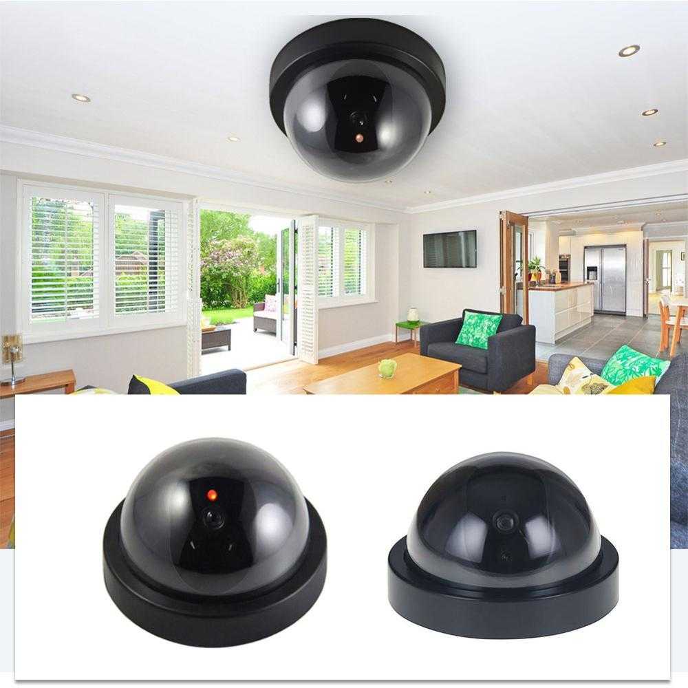 The SUP Desk Black Plastic Dummy Dome Security Camera With Flashinga Red LED Light