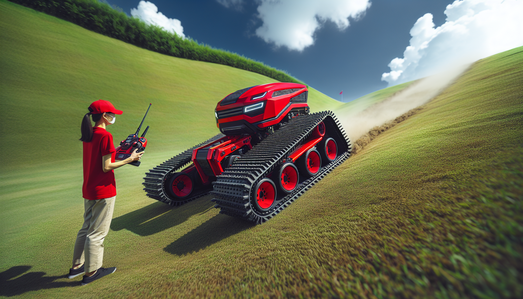 RC mower on steep slope - no rider required