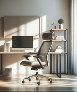 The SUP Desk Faux Leather High-Back Executive Ergonomic Swivel Office Chair with Lumbar Support
