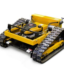 MMS MS550J remote control tracked lawn mower front view with rubber crawler tracks and Loncin gasoline engine