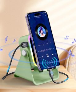 Sage green wireless induction speaker phone stand